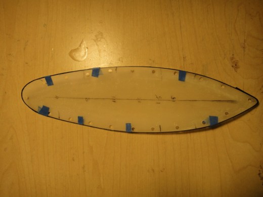Figure 16 - Cured carbon taped to middle mold section