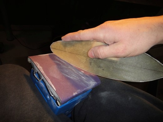 Figure 7 - Sand the edge of the mold up to the Sharpie line